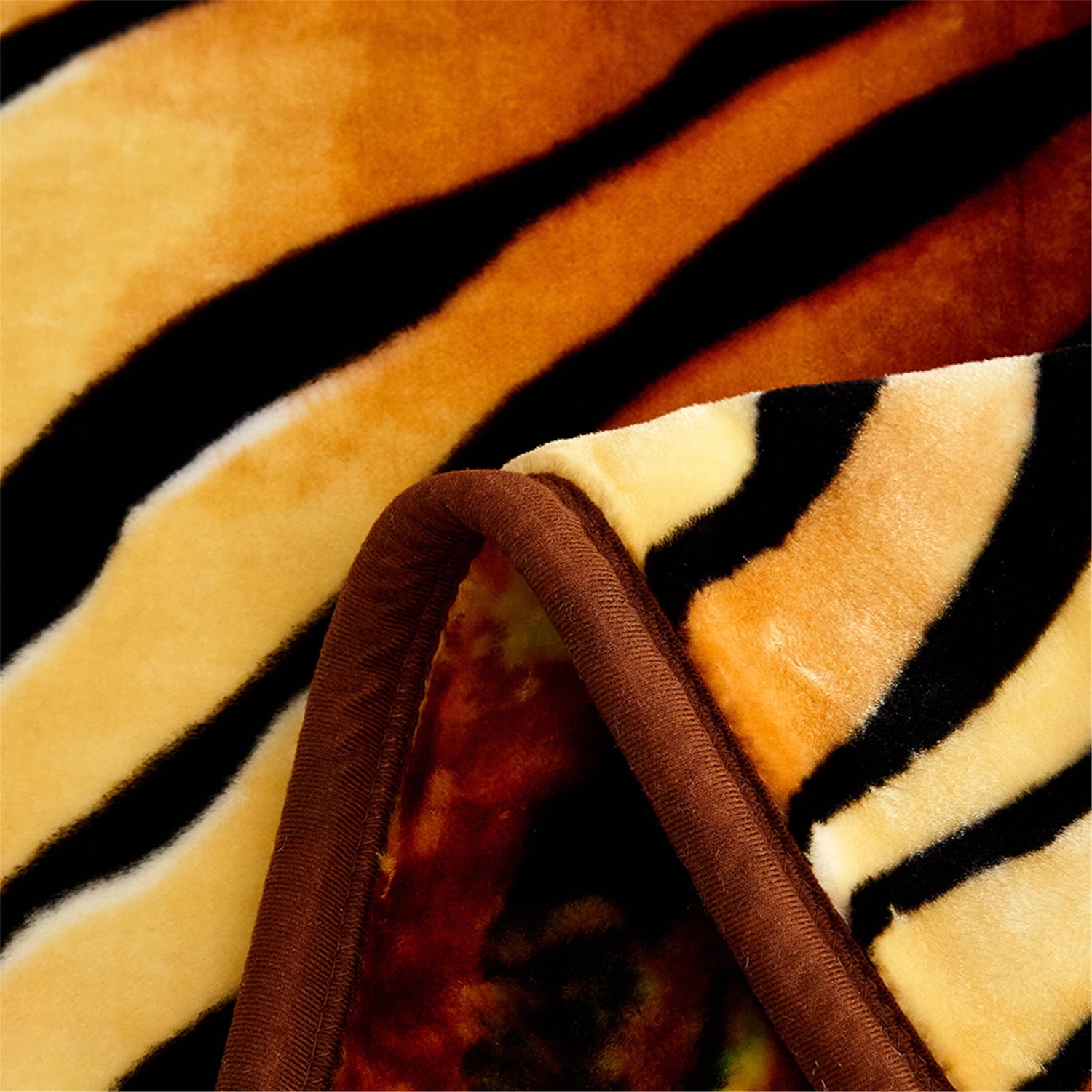 MERRY HOME King Size Fleece Blanket For Bed, A & B Patterns Soft Warm Tiger Blanket, Microfiber Plush Middle Weight Bed Blanket For All Season, Tiger/Tiger Print, 5.7LB, 83"x91"