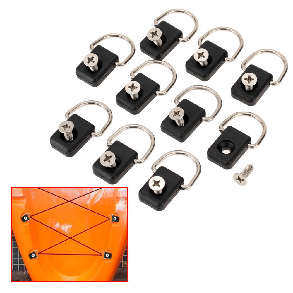 MagiDeal 10 Pack Kayak D Rings Outfitting For Boat Canoe Kayak Accessories