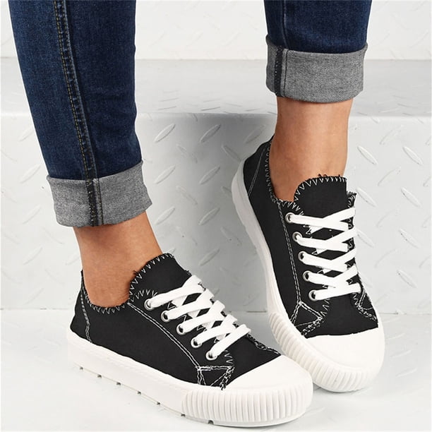 Zapatos de lona de corte bajo a la moda, versión perezosa sólida, zapatos informales de suela gruesa para estudiantes Wmkox8yii shalkjhdk1295