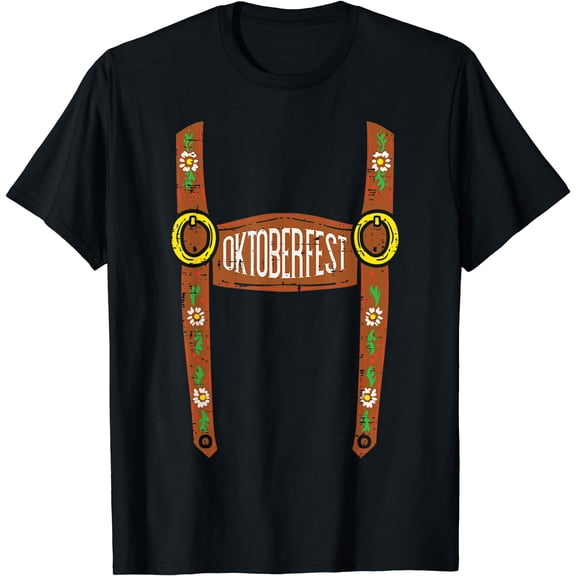 Oktoberfest Lederhosen Halloween Costume German Men Boys T-Shirt