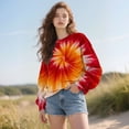 thumbnail image 6 of Bovemsi Womens Sweatshirts Women's Tie Dye Patterned Sweatshirt Round Neck Oversized Novel Interesting Fall Fashion Outfits 2025 Clothes, 6 of 9