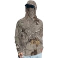 thumbnail image 2 of Hooded Sun Shirts for Men with Mask UPF 50+ Fishing Blouses Long Sleeve UV Rash Guard Cooling Lightweight Hoodies XL Khaki, 2 of 5
