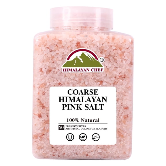 Himalayan Chef Pink Salt – Coarse Grain, Pure & Natural, Unrefined Rock Salt, 5 lbs Plastic Jar, No Allergens