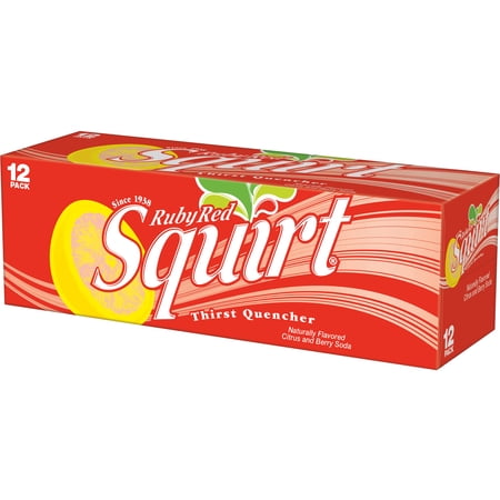 Squirt Ruby Red Grapefruit Soda Pop, 12 fl oz, 12 Pack Cans