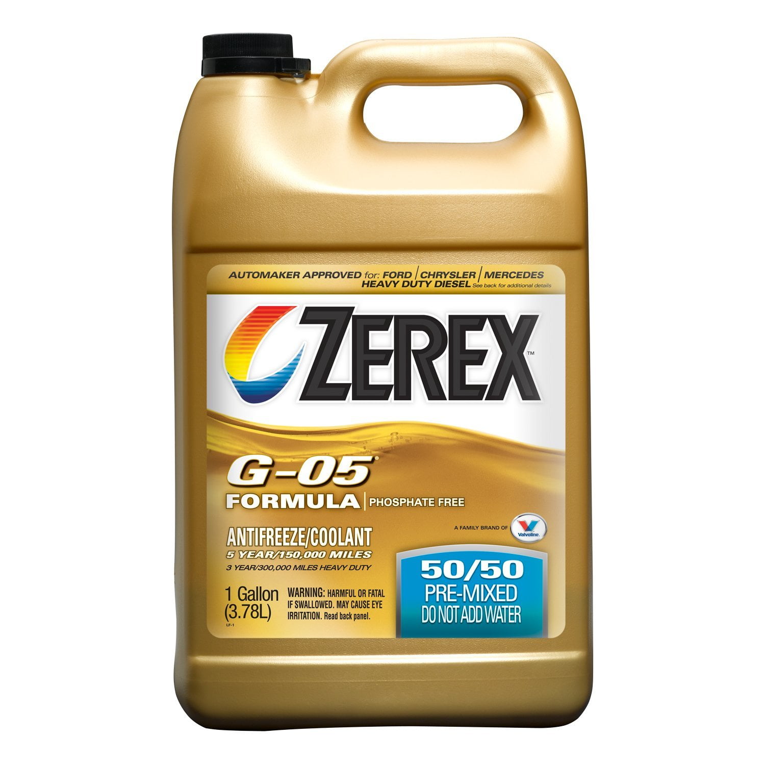 Zerex Engine Coolant ZXG05RU1 G-05; Pre-Mixed 50-50; Yellow; 1
