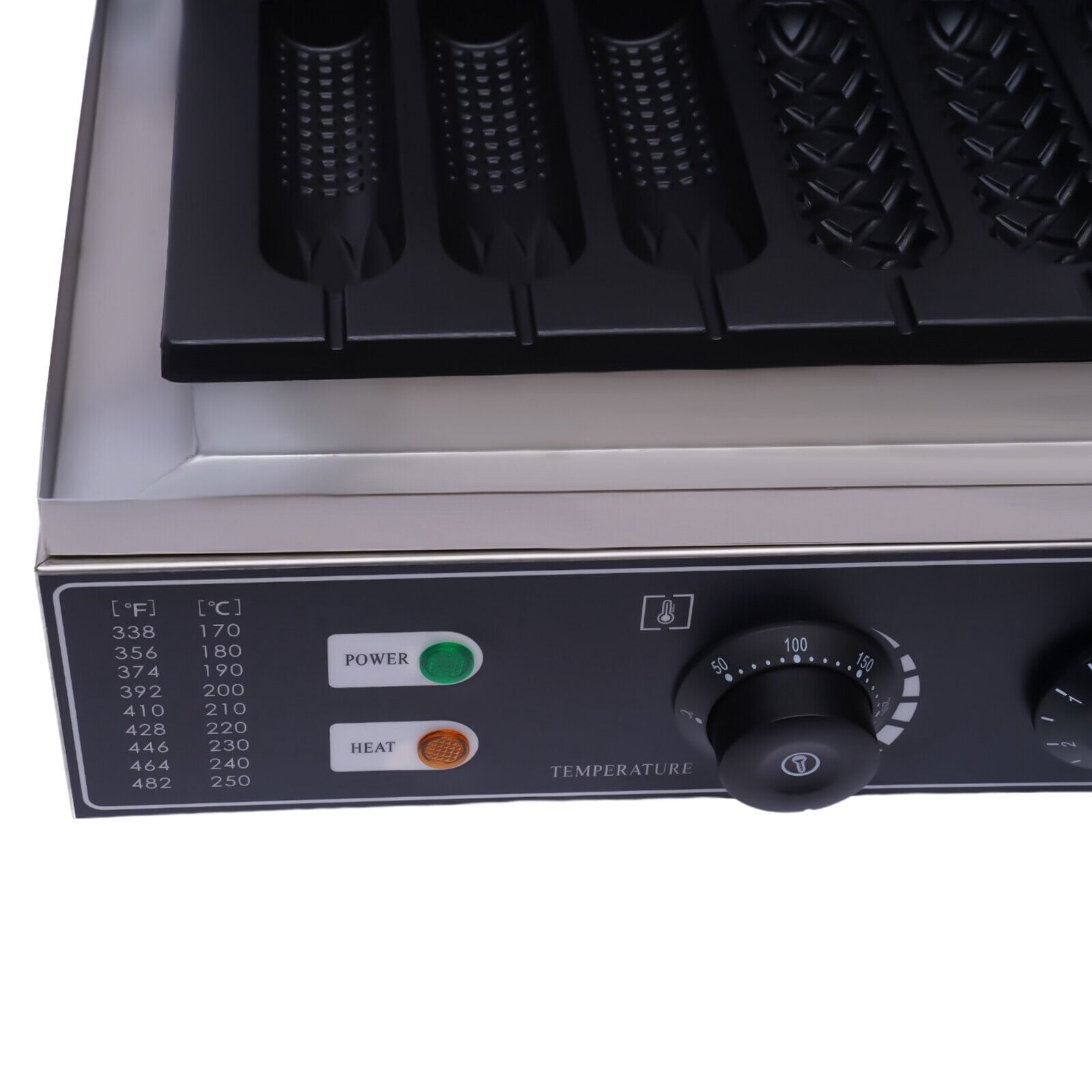 Commercial Hot Dog Waffle Maker Machine Non-Stick Electric 6pcs Waffle Hot Dog Maker