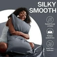 thumbnail image 3 of MR&HM Satin Pillow Case, 2 Pack Satin Standard Silky Pillowcase for Hair and Skin, Satin Pillowcase Set of 2, 20x26, Space Grey, 3 of 7