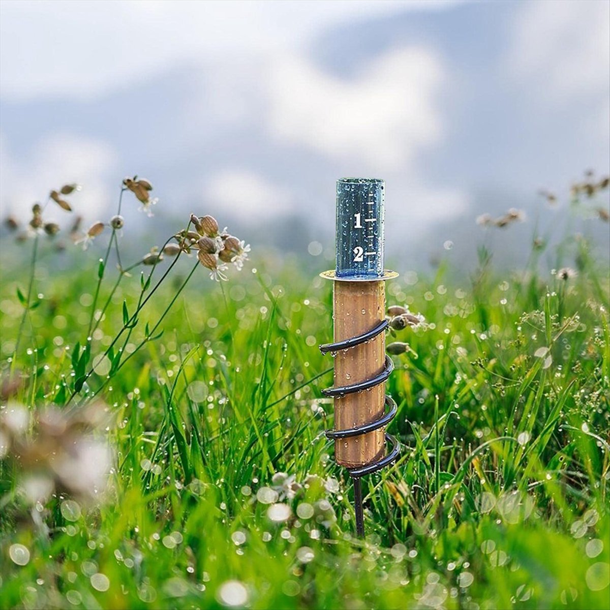 Rain Gauge Lawn Gardens and Landscapes Garden Outdoor Rain Gauge Decorative Rain Gauge, More Accurate,A