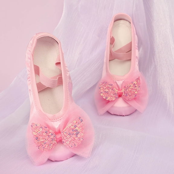 Hifoo Ballet Dance Shoes Girls Soft Sole Cat Design Classical Practice Spring Vacation Walking Dance Footwear Breathable Kids