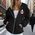thumbnail image 2 of Certgust Hoodies for Women Womens Letter Print Zip Hoodie Drawstring Casual Sweatshirt Long Sleeve Top with Pockets Oversized Fall Jacket for Layered Everyday Outfits, 2 of 5