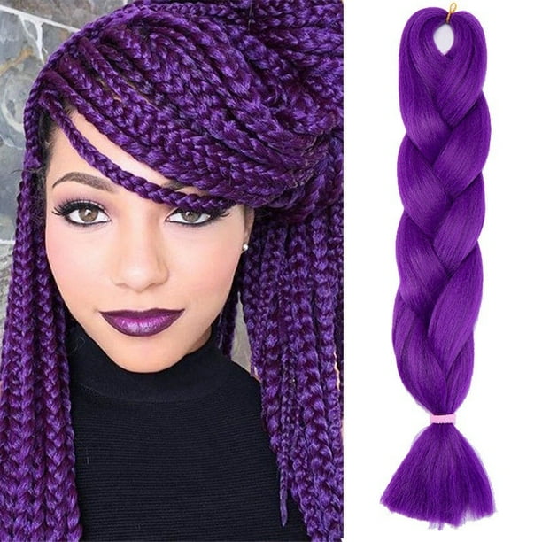 Eyiiye 24 Jumbo Hair Extensions Ombre Braiding Hair Straight Box Braids For Human Girl Onesize