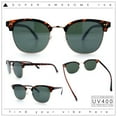 thumbnail image 2 of Iconic Half Rim Gentlemanly Hipster Fashion Horn Temple Sunglasses Tortoise Gold - Green, 2 of 7