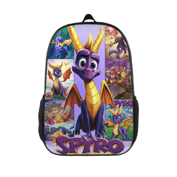 FSMYJJZY Durable Polyester Backpack, Spyro the Dragon Print Backpack with Adjustable Padded Straps and Side Storage Pockets