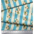 thumbnail image 2 of Soimoi Rayon Fabric Stripe,Leaves & Rose Floral Print Sewing Fabric Yard 56 Inch Wide, 2 of 3