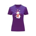thumbnail image 2 of Playera Blusa Con Estampado De Muñeco De Nieve Navidad Color Morado Talla Mediana Marca Emil SaEs, 2 of 4