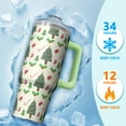 thumbnail image 4 of 30oz Merry Christmas Tumbler with Lid and Straw, Stainless Steel Cup with Handle Snowman Travel Mug, Holiday Presents, 4 of 5