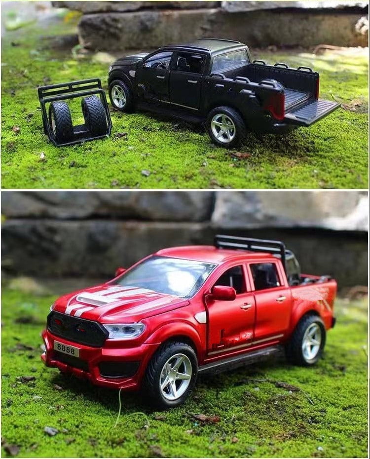 RC Truck 1/32 Diecasts Pull Back Car Model Off-Road Truck Toy Kids for Ford Raptor F350 Ranger Accessories