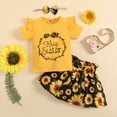 thumbnail image 2 of Sinhoon Toddler Infant Baby Girl Sister Matching Outfits Letter Romper T-shirt Sunflower Shorts/Skirt Dress Clothes Set (Big Sister,18-24 Months), 2 of 8