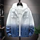 thumbnail image 2 of Chaqueta vaquera para hombre, abrigo vaquero gris de otoño para hombre, ropa de abrigo de invierno de color degradado, vaquero al precio más bajo, ropa de hombre lavada de talla grande, 2 of 4