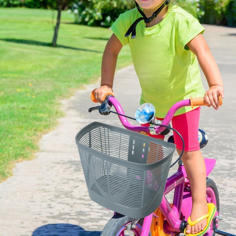 bike helmet and basket storage Basket Cargo Rack Pet Carrier Carrier Palstic Easy to Install Organizer Bike Front Basket Storage Basket for Cycling Picnic Grey
