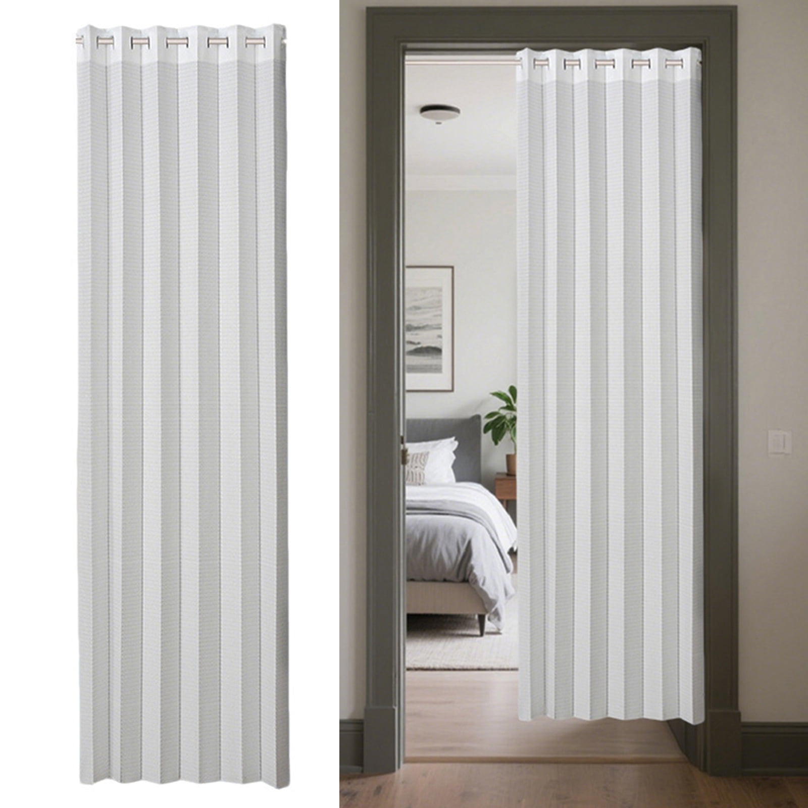 Breathable Meshes Room Divider For Doorways And Corridors Foldable Design With Smooth Glides Hooks Easy To Install Washable Polyester Home Organization