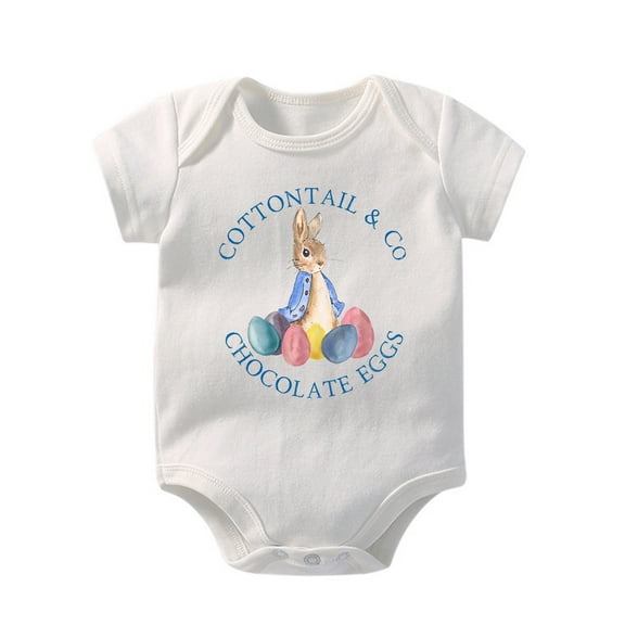 Peter Rabbit Chocolate Eggs Baby Bodysuit Cute Baby Onesie, BABY BODYSUIT LAT 4424
