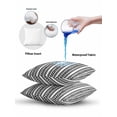 thumbnail image 6 of Outdoor Pillows Waterproof, Black Botanical Throw Pillows with Inserts Included, Modern Farmhouse Striped Indoor Outdoor Decorative Lumbar Pillow for Bed/Couch/Patio 12"x20", 2Pcs, 6 of 8