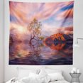 thumbnail image 1 of Trees Tapestry, Wanaka New Zealand Nature Scenery Blurry Cloudy Sky Mountain and Lake, Fabric Wall Hanging Decor for Bedroom Living Room Dorm, 5 Sizes, Blush Burnt Orange Mauve, by Ambesonne, 1 of 1