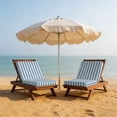 thumbnail image 7 of Outdoor Patio Cushion Covers 4 Pack Navy Blue Stripes Patio Chair Cushion Covers with Ties and Zipper Farmhouse Linen Stripes Waterproof Outdoor Seat Cushion Covers for Patio Furniture 24"x24", 7 of 7