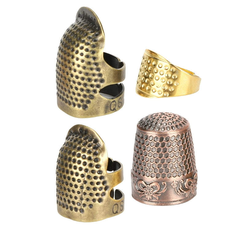 Set 2 Adjustable Brass Embroidery Sewing Finger Thimbles