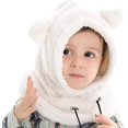 thumbnail image 2 of Gorros de Punto Invierno 3 en 1 para Niño Niña 3-8 Años Pasamontañas con Elásticas Ajustables Cálido y Adorable Bufanda con Capucha, 2 of 5