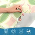 thumbnail image 3 of Yayeee Kitchen Curtains Tier Pair Light Filtering 27"x24" Rod Pocket Short Cafe Window Panel, Light Green Geometric, 3 of 7