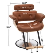 BarberPub Modern Hydraulic Salon Chair, Swivel Barber Chair