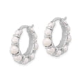 thumbnail image 2 of Boucles d'Oreilles Créoles en Argent Sterling avec Perle de Culture d'Eau Douce Blanche, 2 of 5
