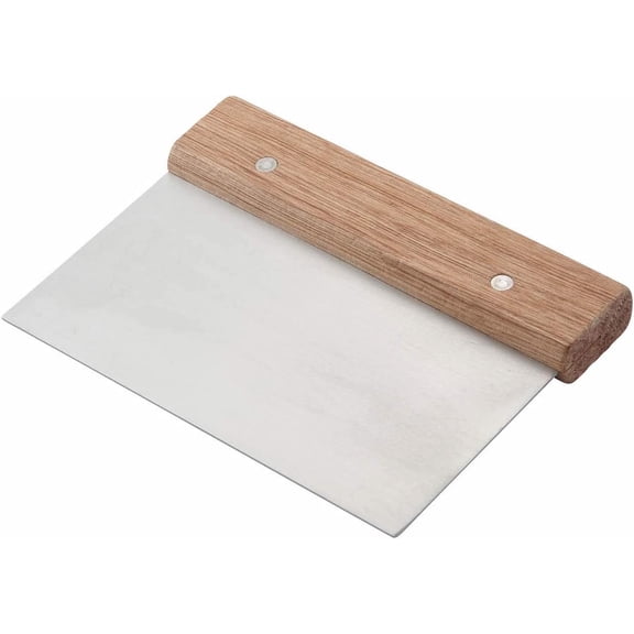 Winco Stainless Steel Dough Scraper with Wood Handle