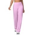 thumbnail image 3 of Women Workout Leggings No Front Seam Straight Leggings Pink S, 3 of 10