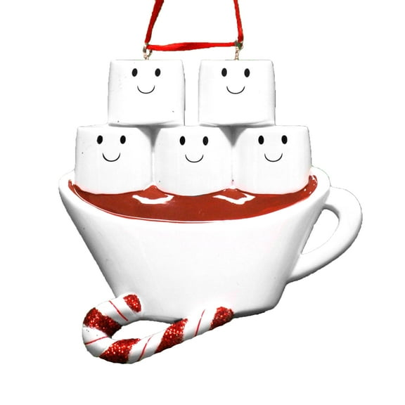 Hot Chocolate Family Of 5 Christmas Resin Ornament