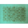 thumbnail image 1 of Ahgly Company Machine Washable Indoor Rectangle Oriental Turquoise Blue Industrial Area Rugs, 6' x 9', 1 of 4