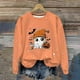 thumbnail image 1 of Heisall Womens Hoodies Halloween-themed Sparkling Print Round Neck Long Sleeve Fleece-lined Casual Sporty Fashion Sweatshirts, 1 of 9