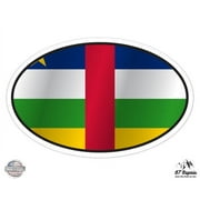 Central African Republic Flag Oval - 3" Vinyl Sticker - For Car Laptop I-Pad Phone Helmet Hard Hat - Waterproof Decal
