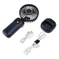 thumbnail image 2 of Portable Handheld Fan USB Rechargeable 5 Speeds Digital Display, Ajustable, Lightweight Mini Fan with Base, for Outdoor Indoor, 2 of 7