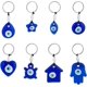 thumbnail image 1 of 8 llaveros de cristal azul con colgante en forma de lágrima, corazón, palma, tortuga, estrella, casa, ojos redondos planos, para hombres y mujeres, bolsos y decoraciones., 1 of 6
