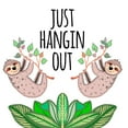 thumbnail image 2 of Del Sol, Ani 15x15 Black Ornate Wood Framed with Double Matting Museum Art Print Titled - Hangin Out Sloth, 2 of 4