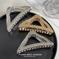 thumbnail image 3 of 3Pcs Metal Hair Claw Clips for Thin Hair, Triangle Gunmetal/ Gold/ Silver Elegant Hair Clip for Women and Girls, Ideal for Daily Wear and Party, Strong Hold to Secure Hair without Slipping, 3 of 5