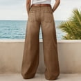 thumbnail image 4 of Myshe Wonens Jeans Women's Wide Leg Jeans High Waisted Stretchy Straight Leg Jeans Trendy Seamed Front Loose Denim Pants,Brown,L, 4 of 7