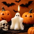 thumbnail image 6 of Halloween Ghost Candle Figurine Decor, Cute Spooky Wax Centerpiece Ornament Stable Base, Tabletop Party Home Display for Halloween Haunted House Decoration, 6 of 8