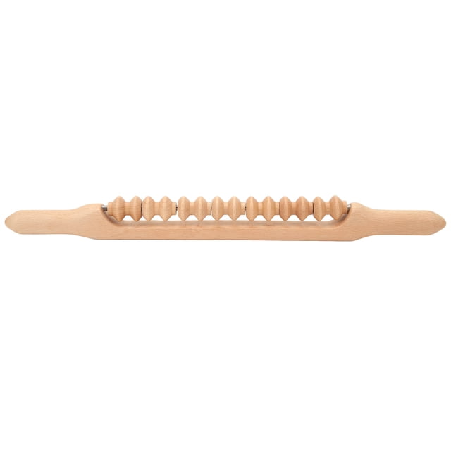 Rodillo corporal de madera de haya para masajes, promueve el flujo sanguíneo, libera los músculos y ergonómicamente el drenaje linfático.
