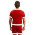 thumbnail image 3 of Eandarui Men's 2 Piece Santa Claus Short Sleeve T Shirt and Boxer Shorts Christmas Costume Outfit Set Red L, 3 of 6