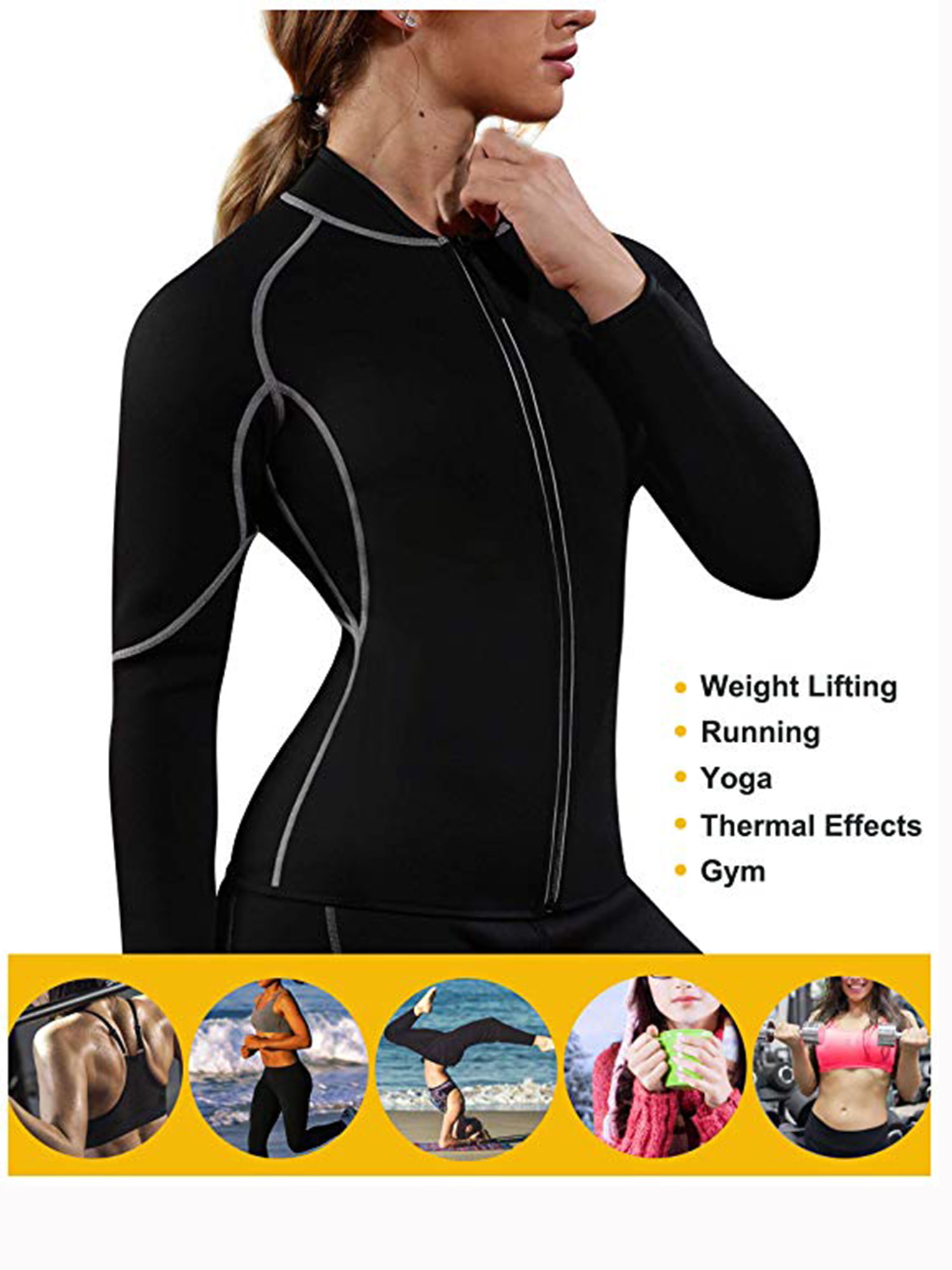 NINGMI Slimming Waist Trainer Women Tracksuit Fat Burning Hot SPA Sportes  Workout Thermal Sweat Sauna Neoprene Body Belt Girdles