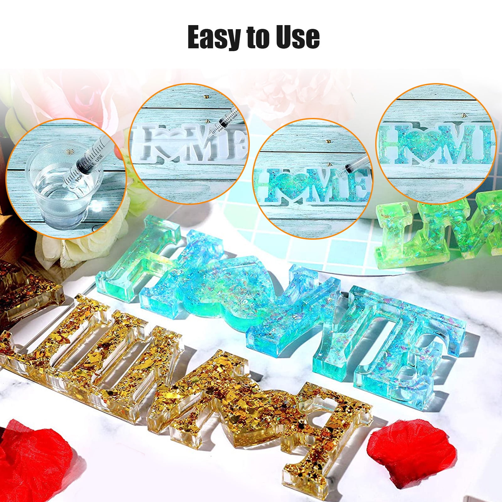 Silicone Alphabet Molds Large Letter Molds Epoxy Resin Molds For Diy Craft  Birthday Party Wedding Home Decoration U5Z6 
